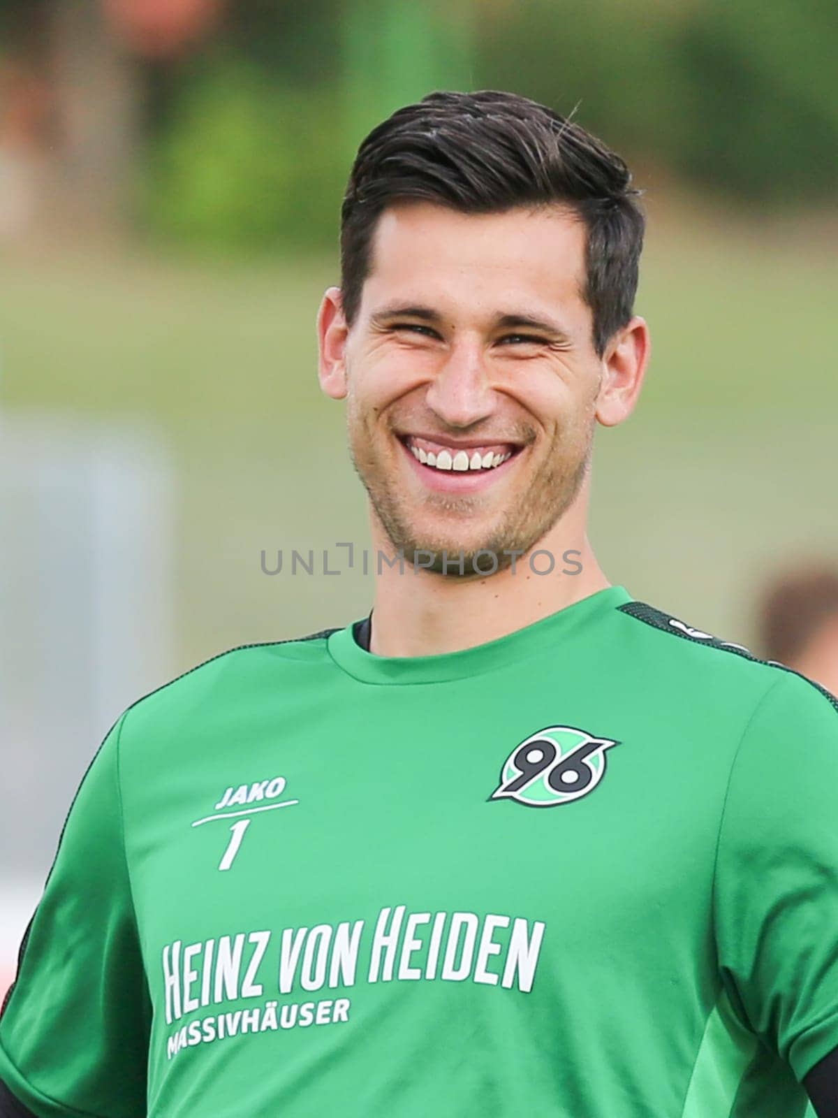 Goalkeeper Philipp Tschauner (-1- Hannover 96 2.Bundesliga season 2016-17 ) at the friendly match FC Erzgebirge Aue - Hannover 96 on 27.7.2016 in the Friedensstadion Halberstadt