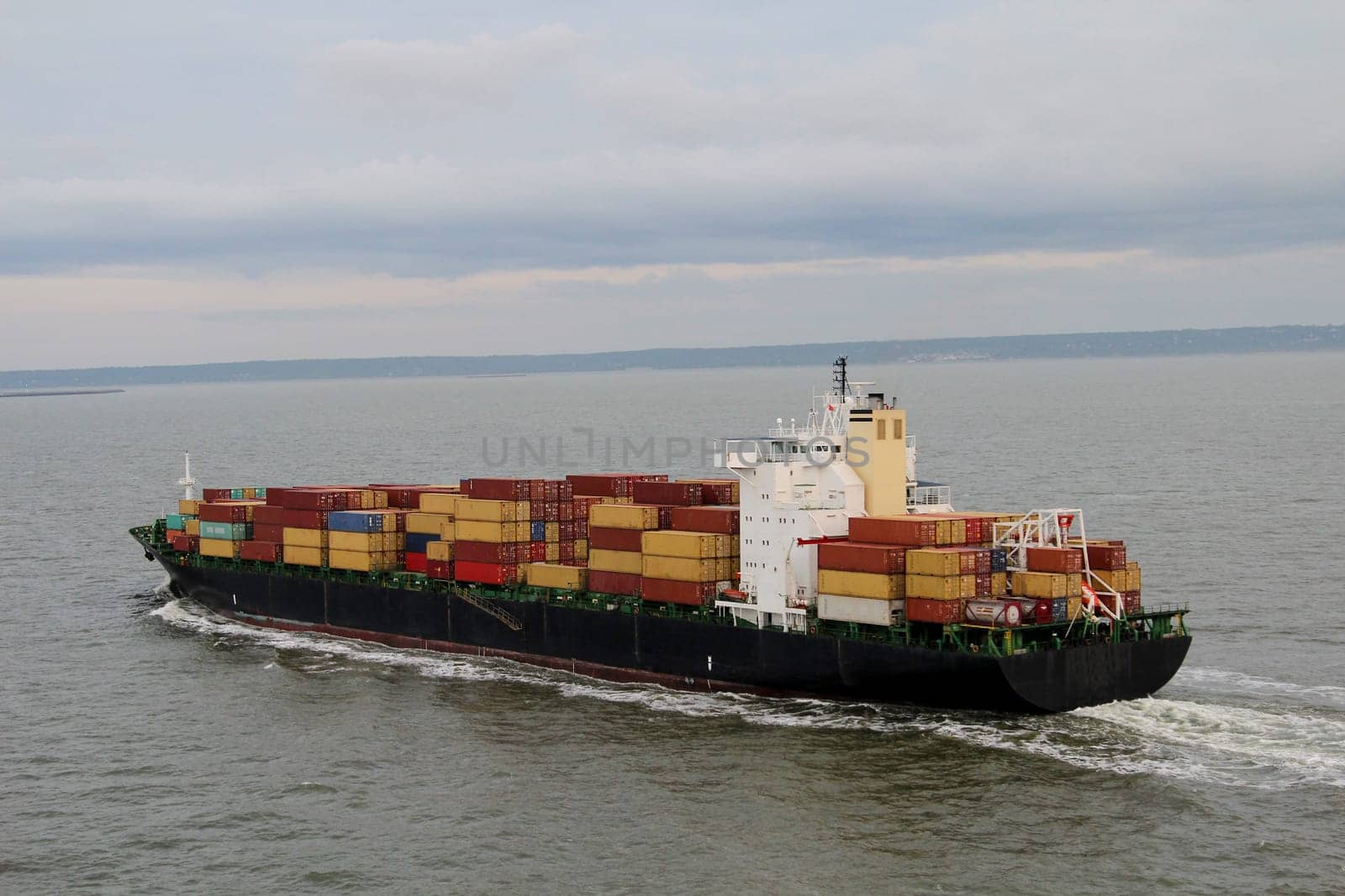 Container ship with container
