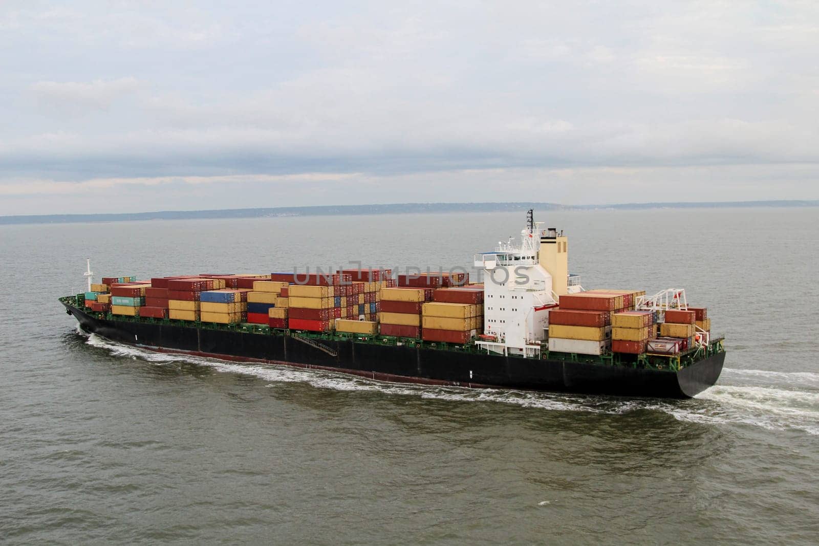 Container ship with container
