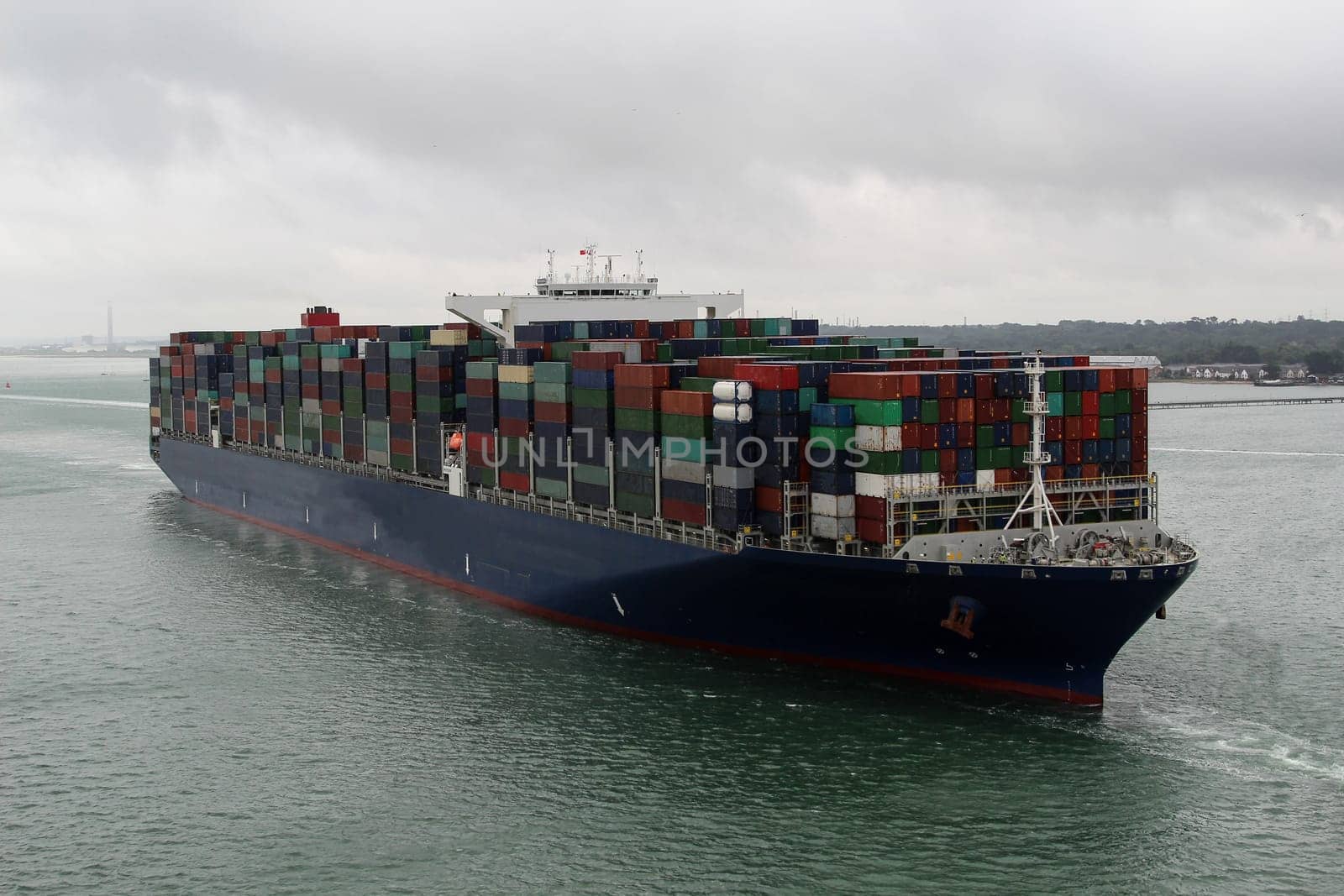 Container ship with container