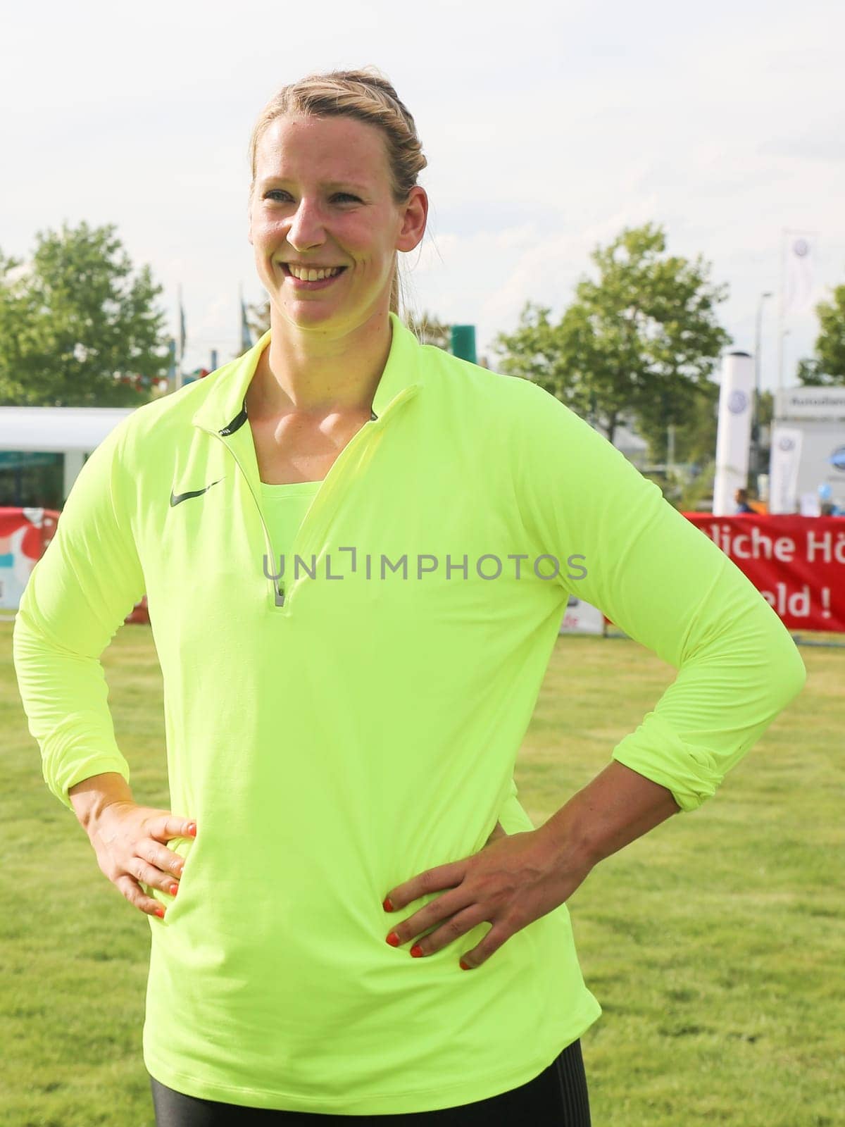 German discus thrower Julia Fischer (SCC Berlin) at the Schönebecker SoleCup 2016 in Schönebeck/Elbe