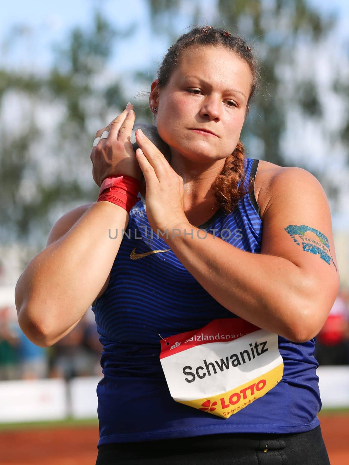 German shot putter Christina Schwanitz (LV 90 Erzgebirge) at the Schönebecker SoleCup 2016 in Schönebeck/Elbe