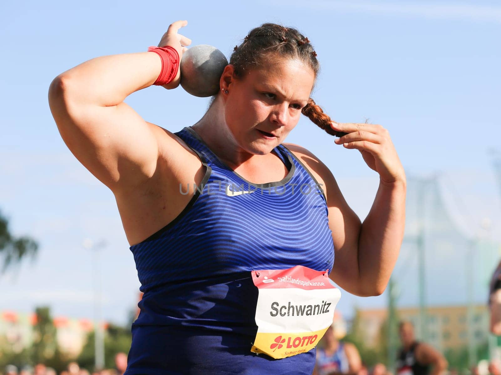 German shot putter Christina Schwanitz (LV 90 Erzgebirge) at the Schönebecker SoleCup 2016 in Schönebeck/Elbe