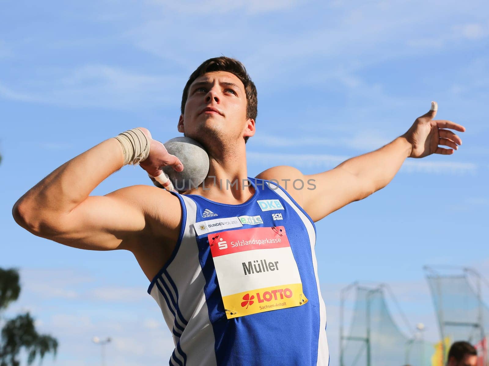 German shot putter Patrick Müller (SC Neubrandenburg) at the Schönebecker SoleCup 2016 in Schönebeck/Elbe