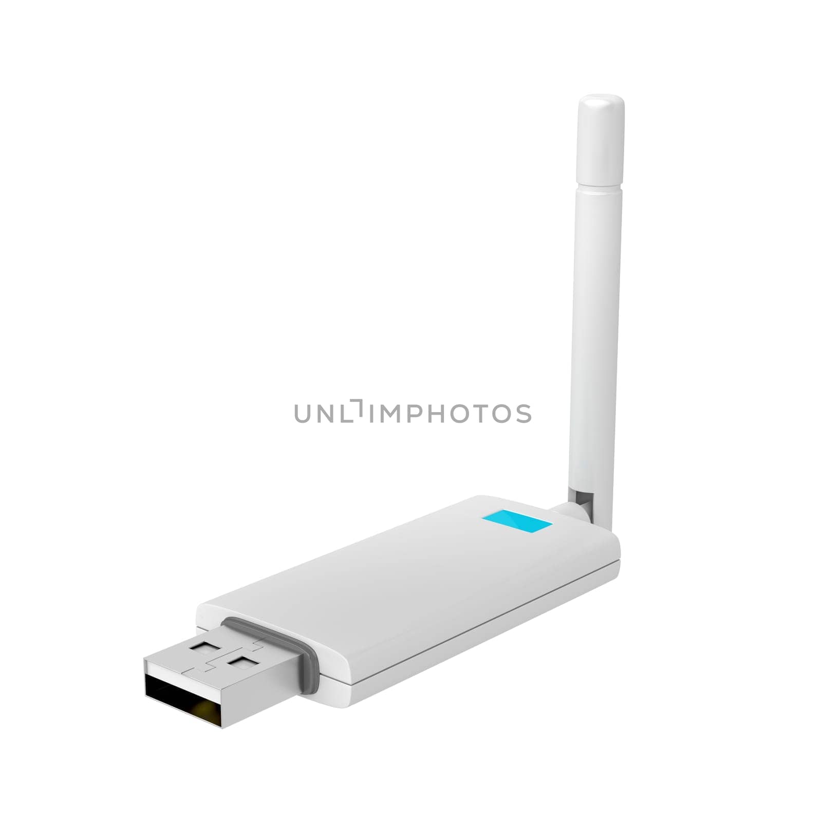 Usb wireless network adapter isolated on white background