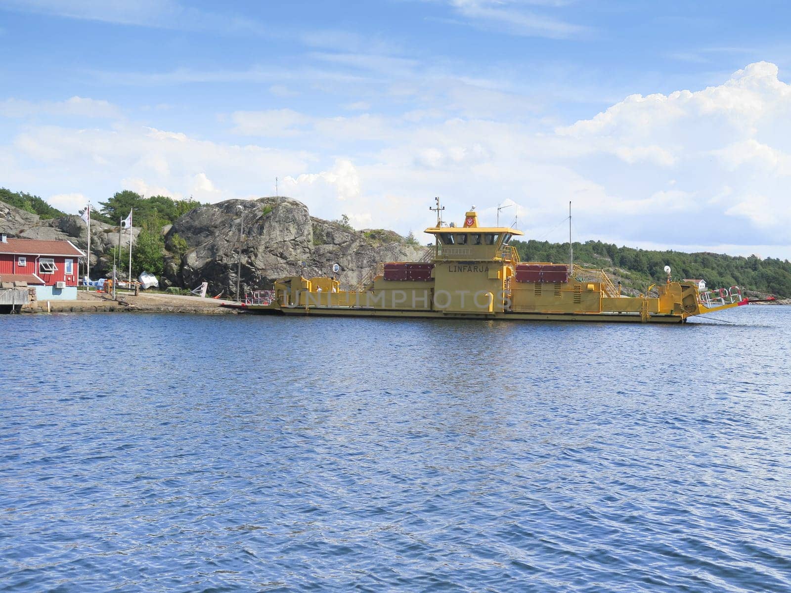 one ferry to transport car over the water on the swedish westcoast