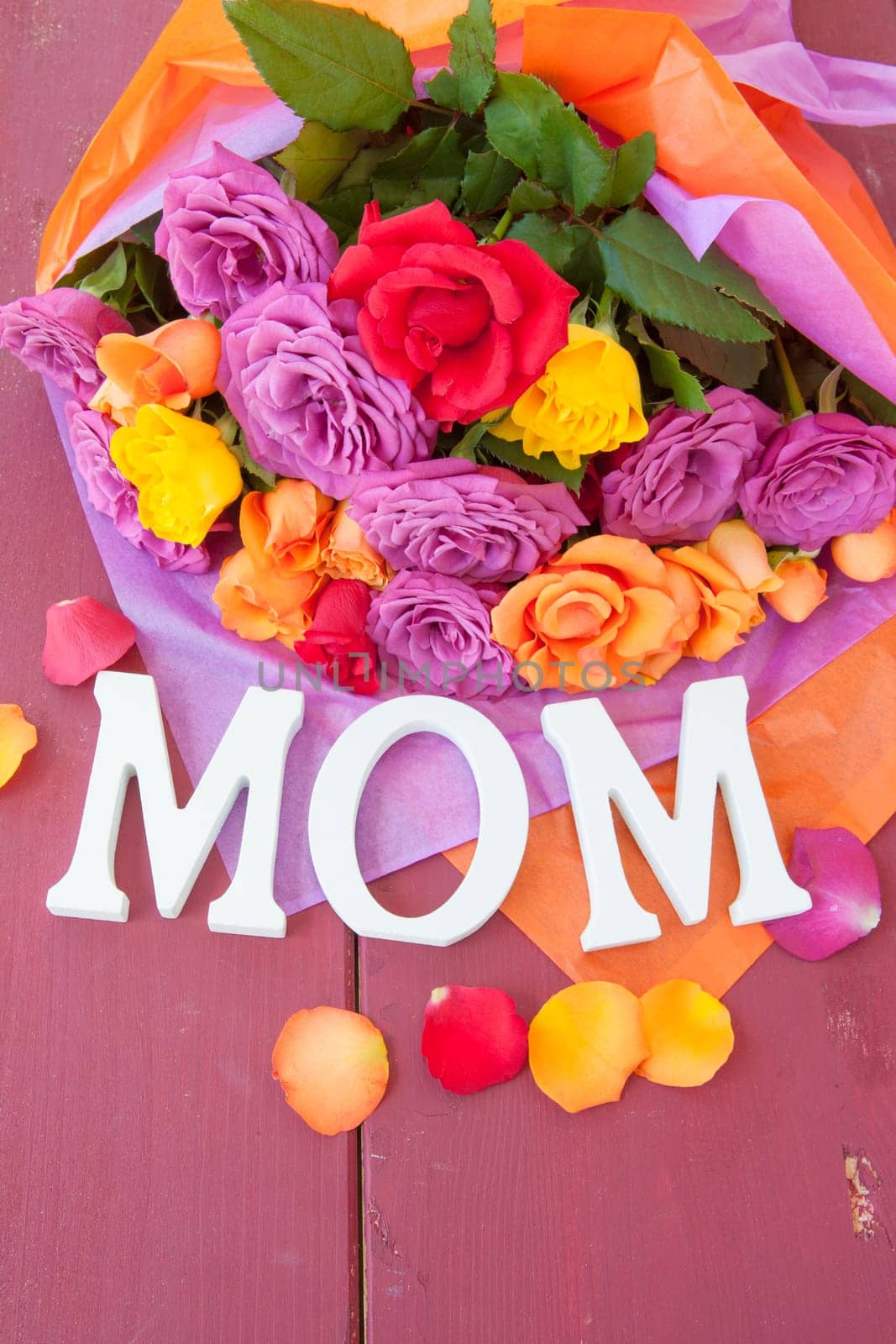 Fresh flowers in bright colors for Mother's Day