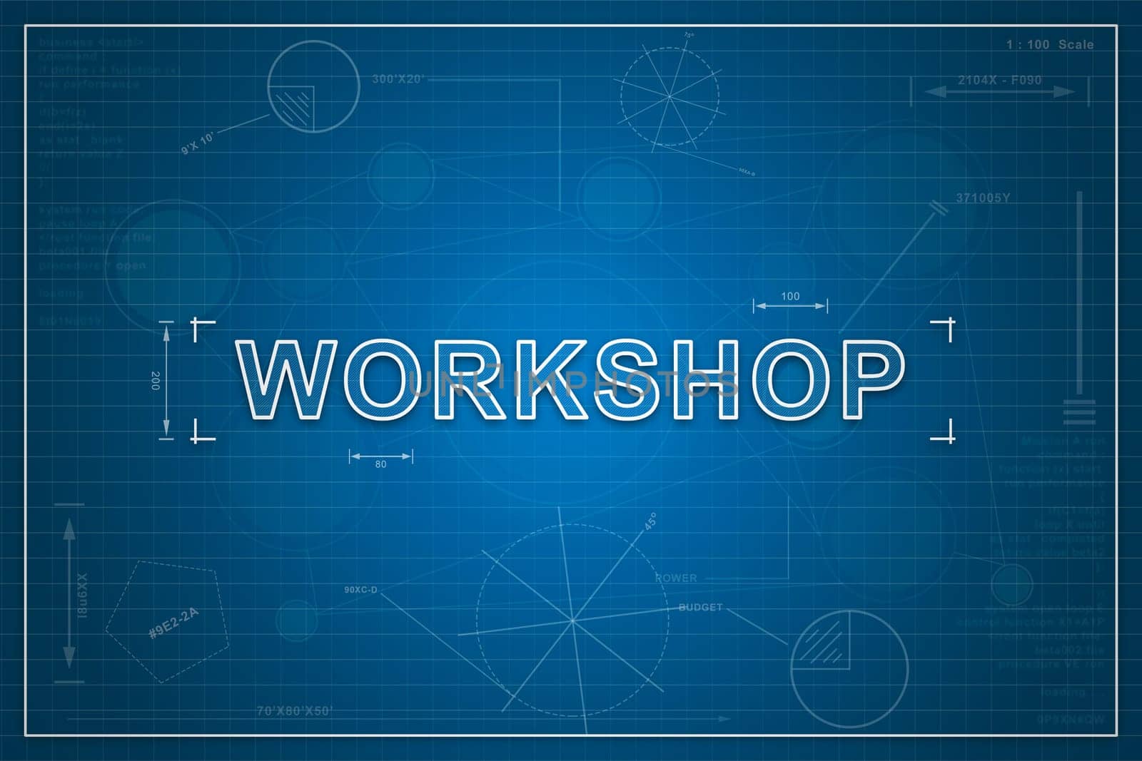 workshop on paper blueprint background, business concept
