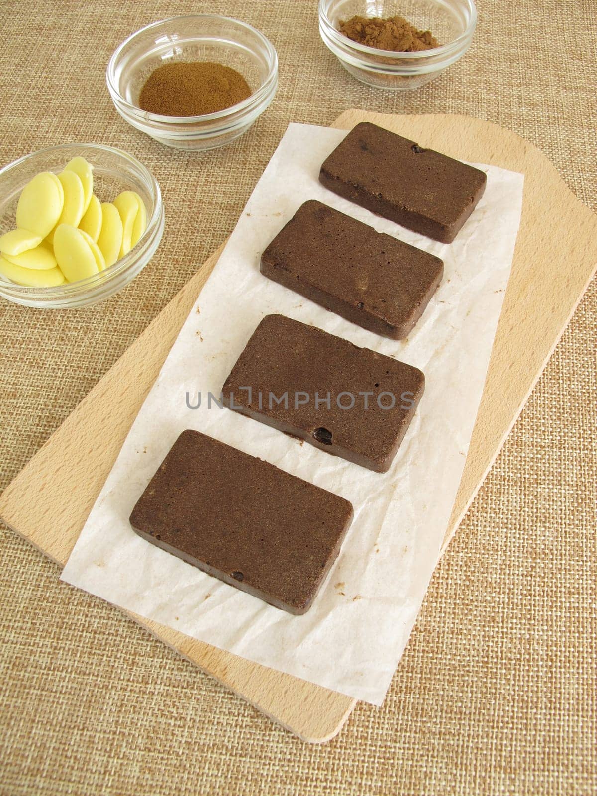Homemade sugar-free coffee Carob chocolate bars