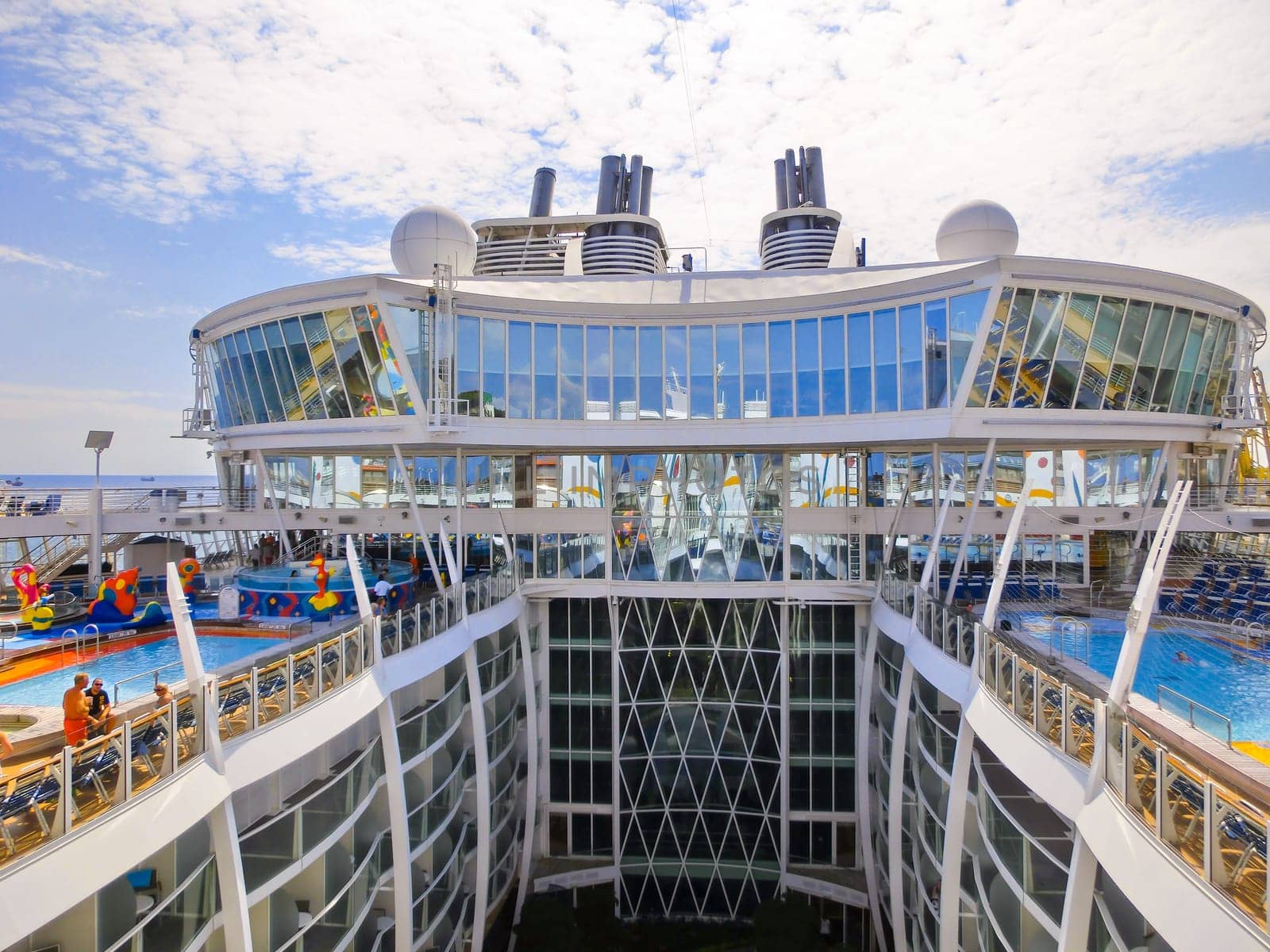 Barselona, Spaine - September 06, 2015: Royal Caribbean, Allure of the Seas sailing from Barselona on September 6 2015. The second largest passenger ship constructed behind sister ship Oasis of the Seas.