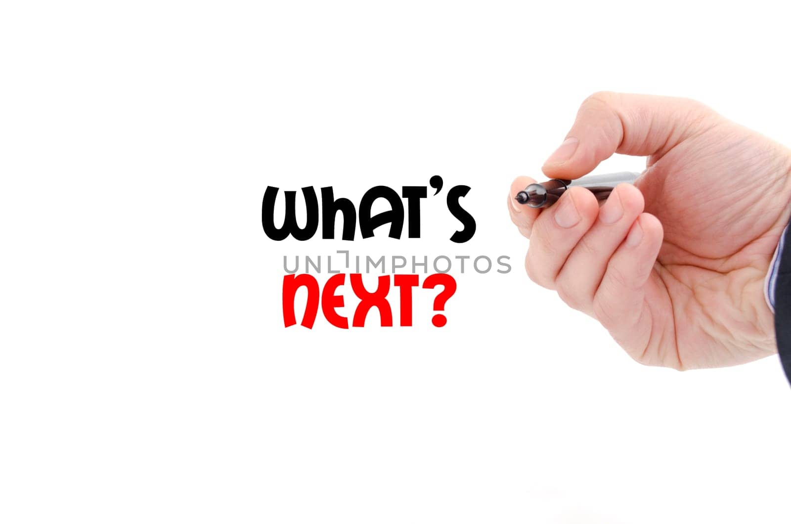 What's next text concept isolated over white background