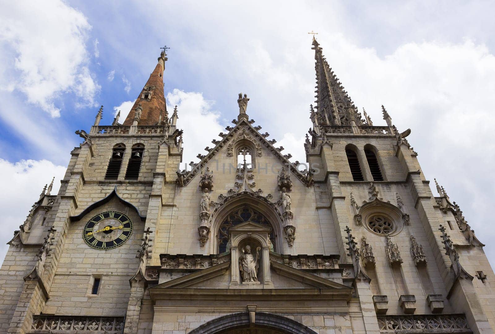 Tower of Saint John the Baptist Cathedral in Lyon city, France