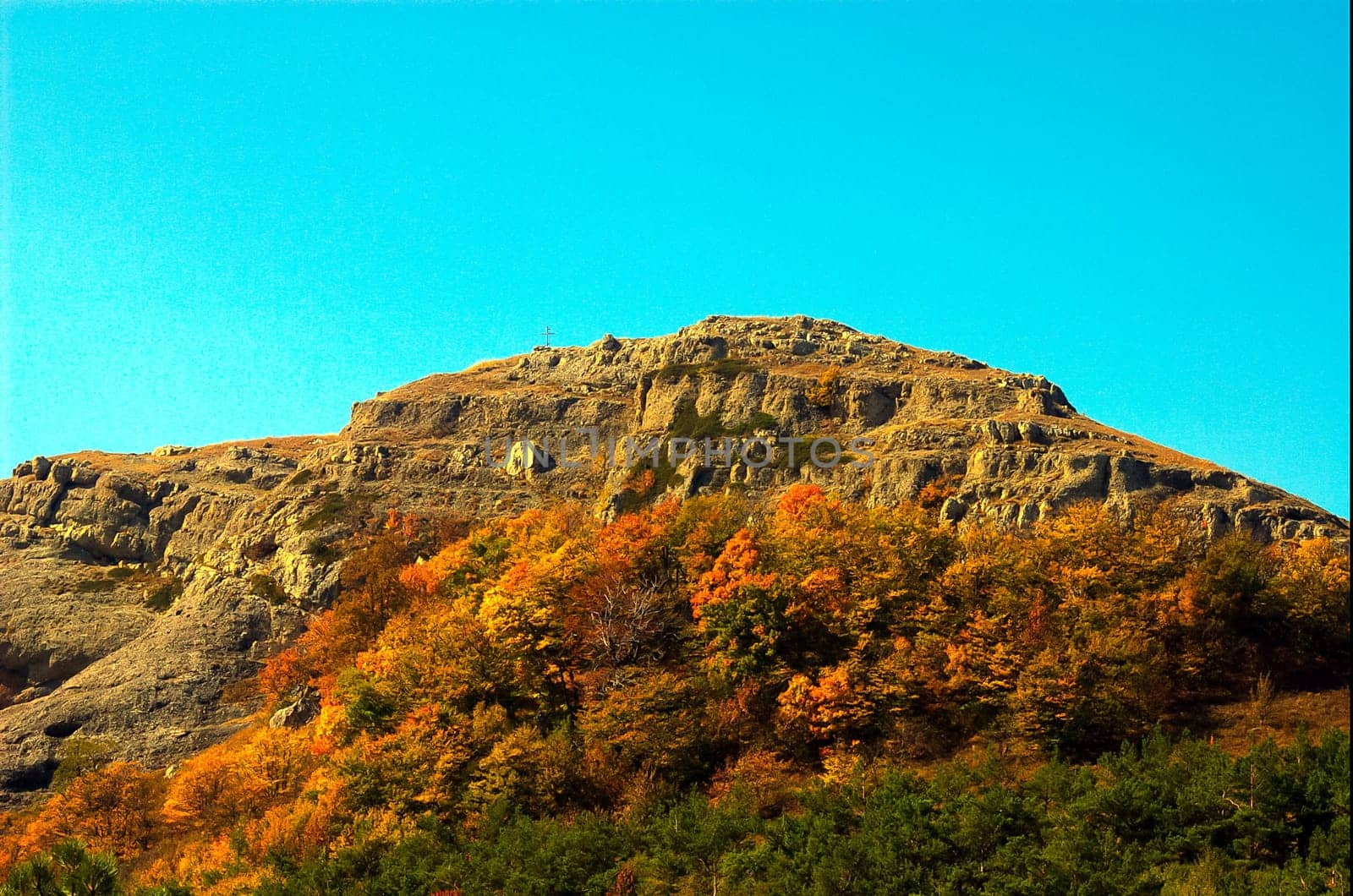Crimean mountains. Mountains in Crimea at the sunny summer day.
