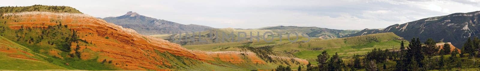 Cloudy skies cover beautiful landscape in Yellowstone