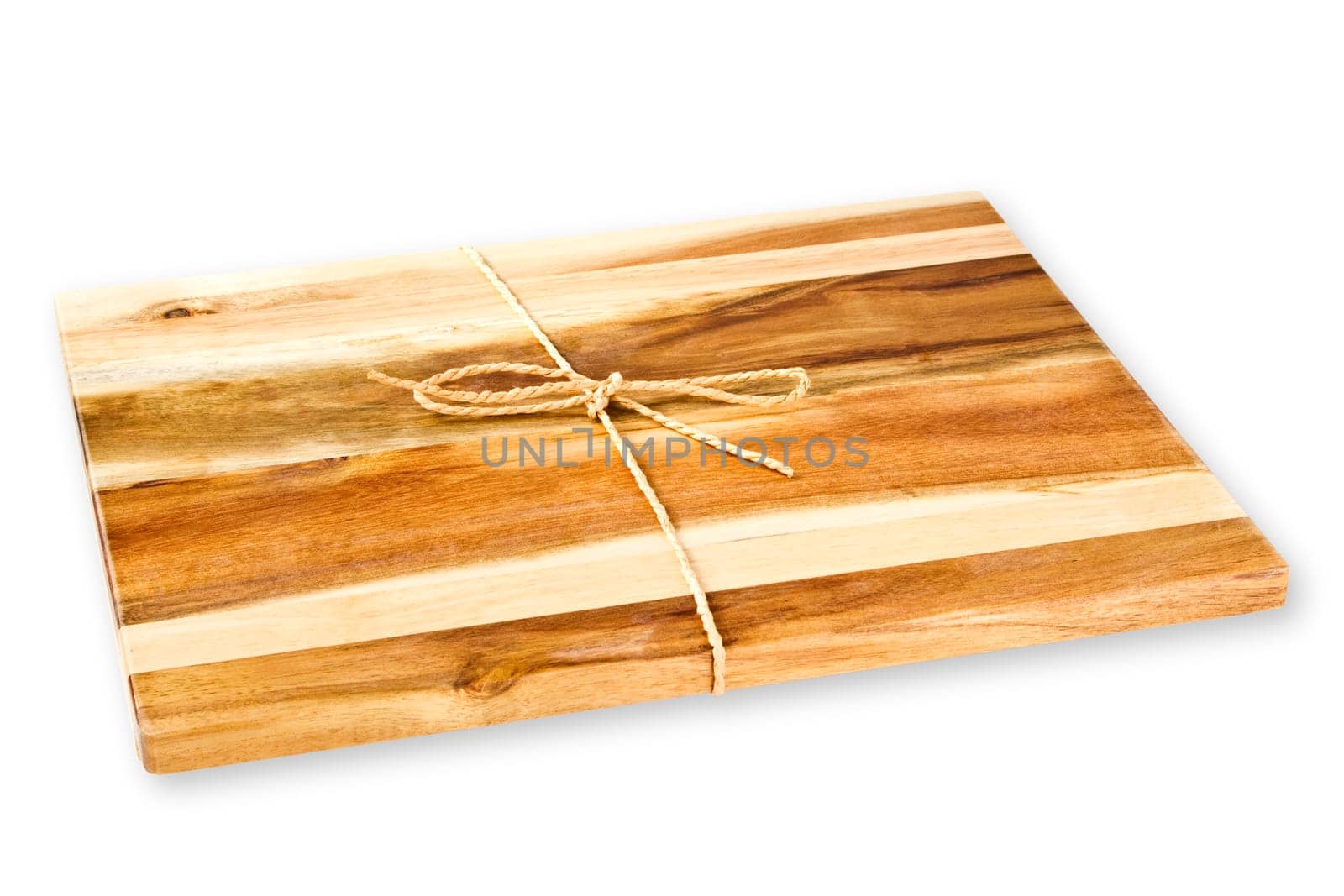 Kitchen board made of wood exposed on white background
