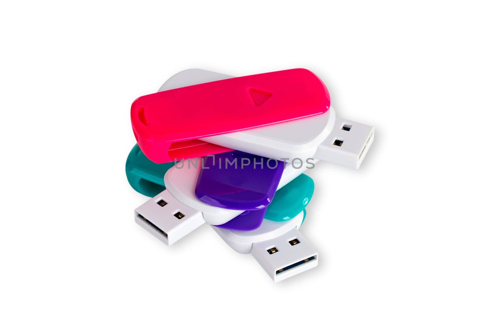 USB sticks cropped on white background
