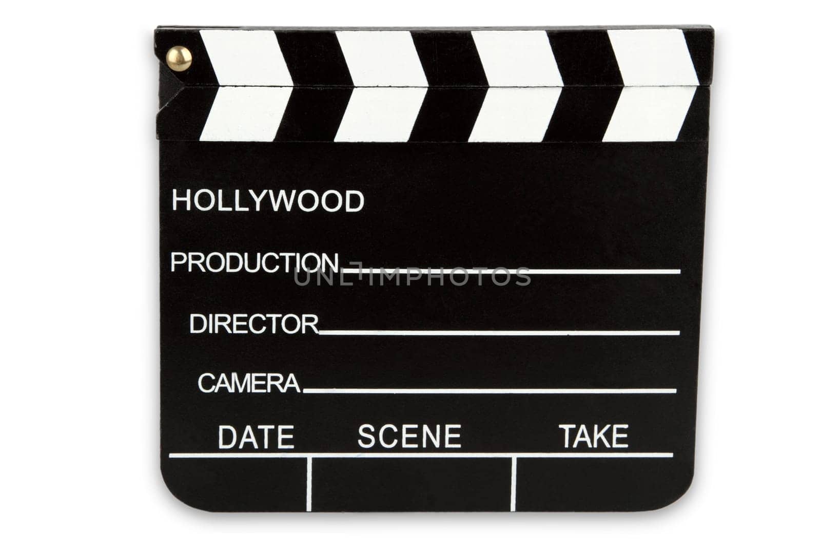 Film flap cropped on white background