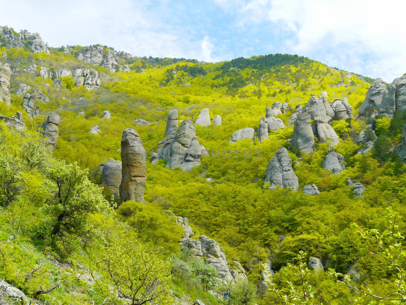 Crimean mountains. Mountains in Crimea at the sunny summer day.