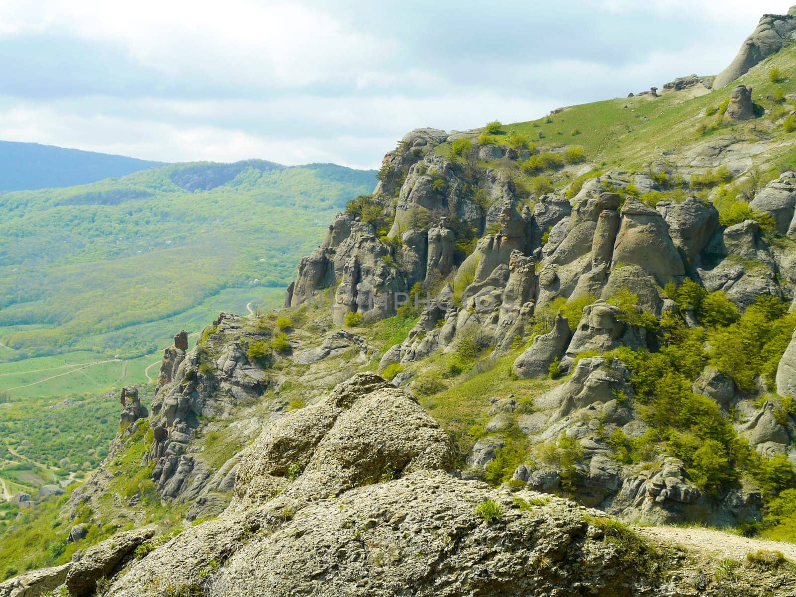 Crimean mountains. Mountains in Crimea at the summer day.