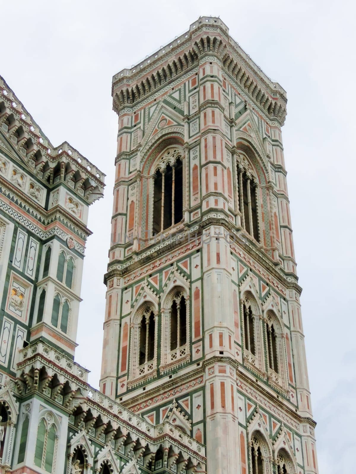 Bell Tower for the Basilica di Santa Maria del Fiore and Giotto's Campanile in Florence, Italy