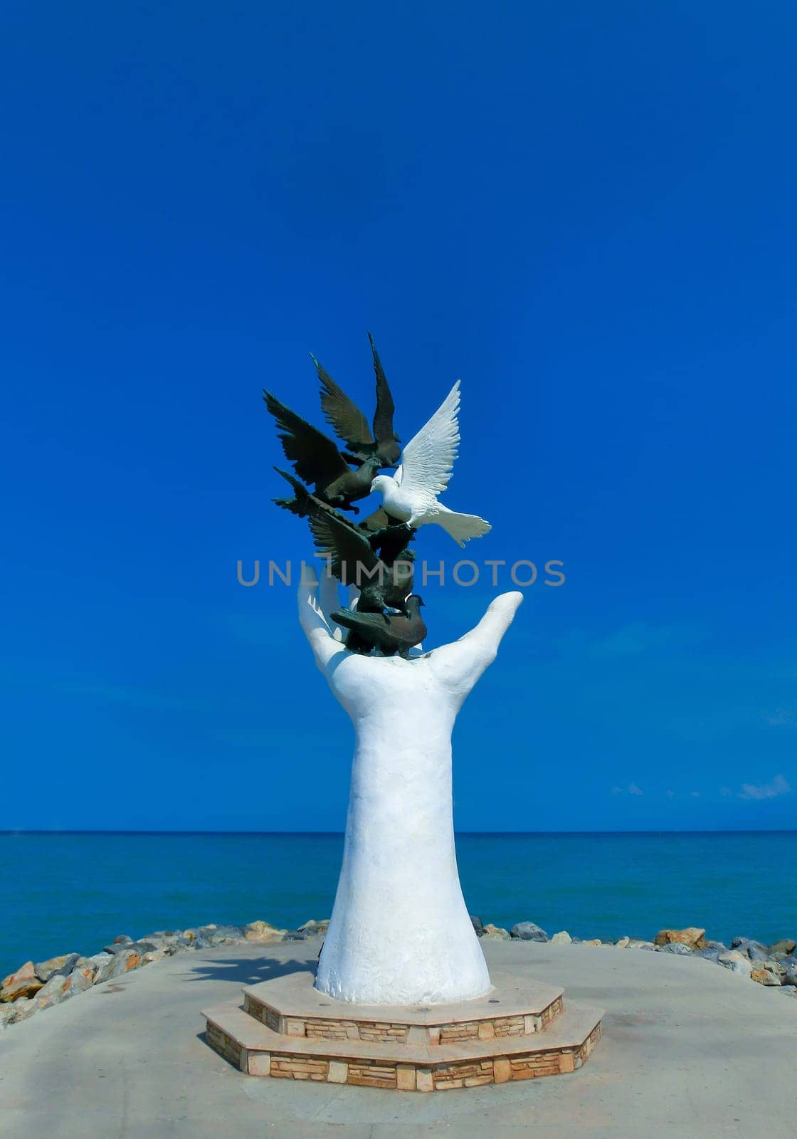 Visit card of Kusadasi City in Turkey - Peace hand
