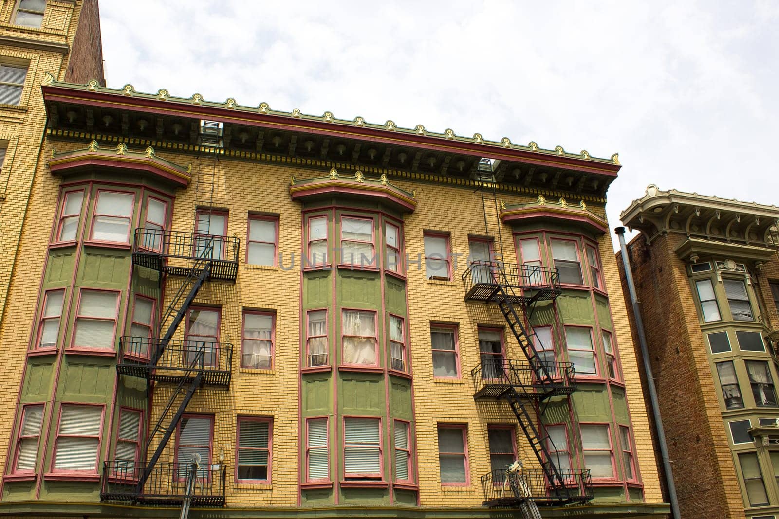 The fire staircase of Building in San Francisco