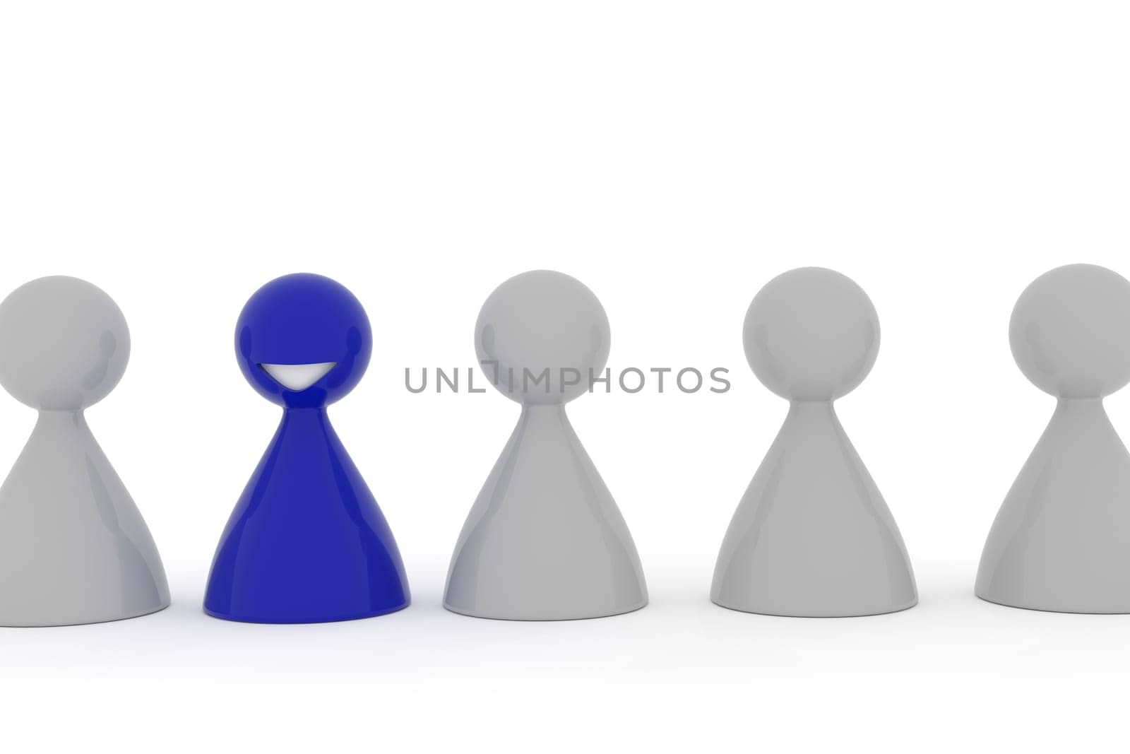 Be different concept image on a white background, 3d rendering