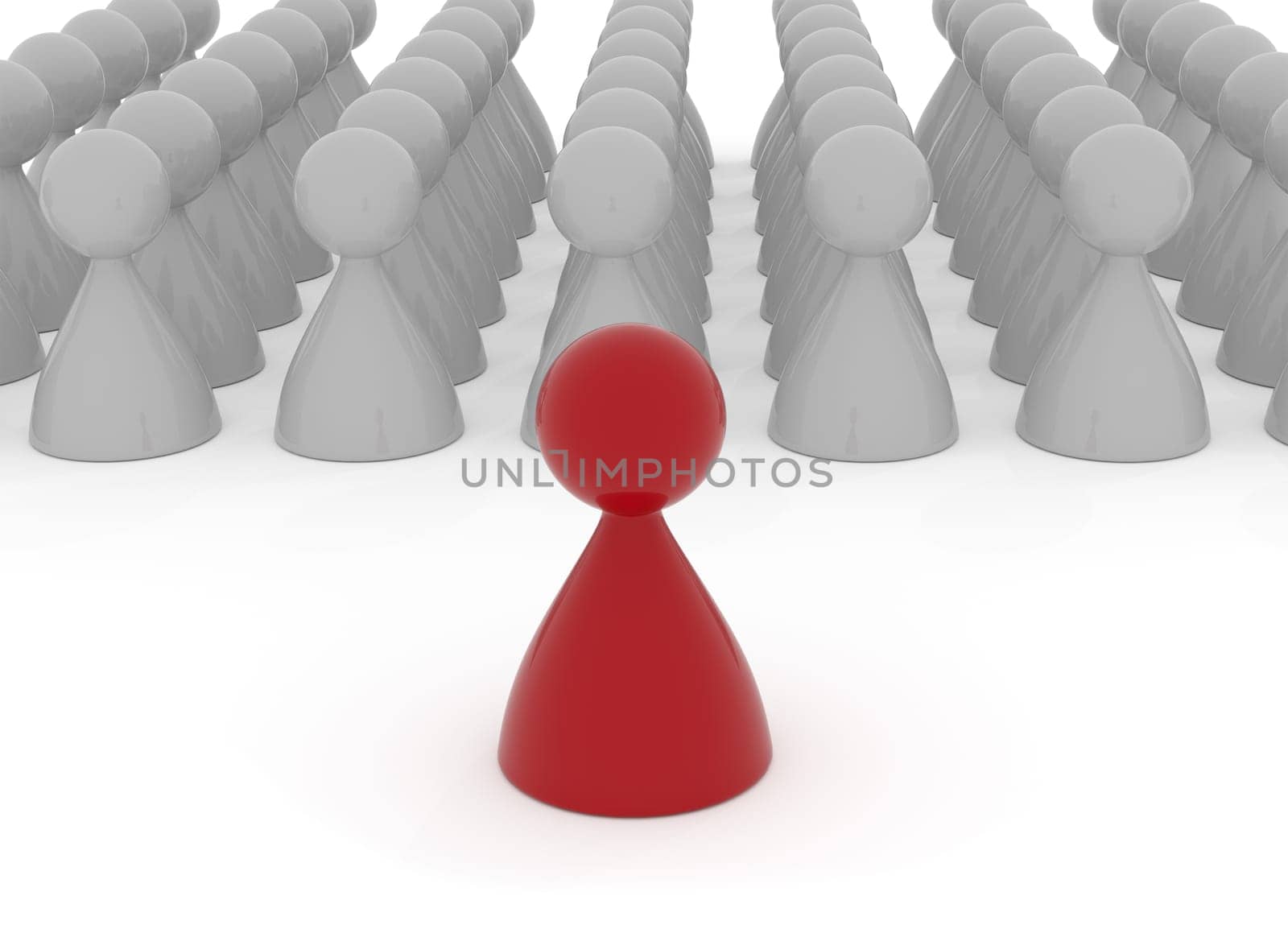 Business concept of leadership, 3d rendering