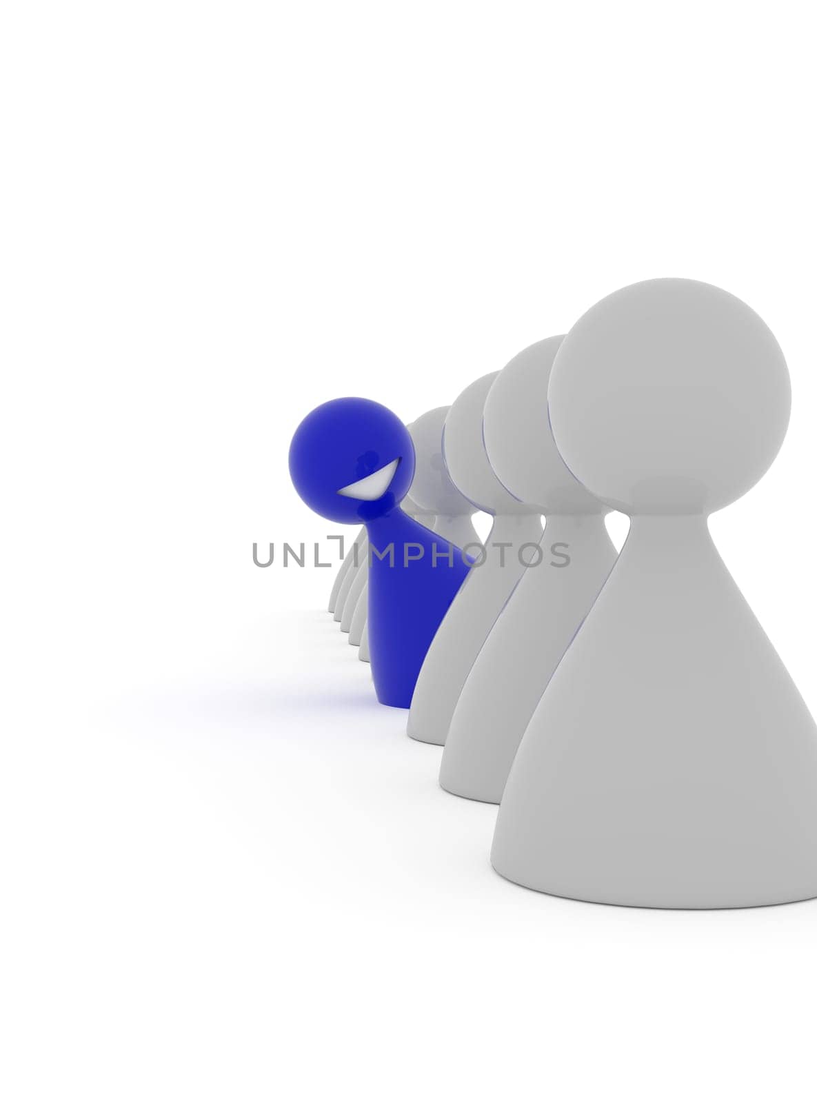 Be different or creative concept image on a white background, 3d rendering