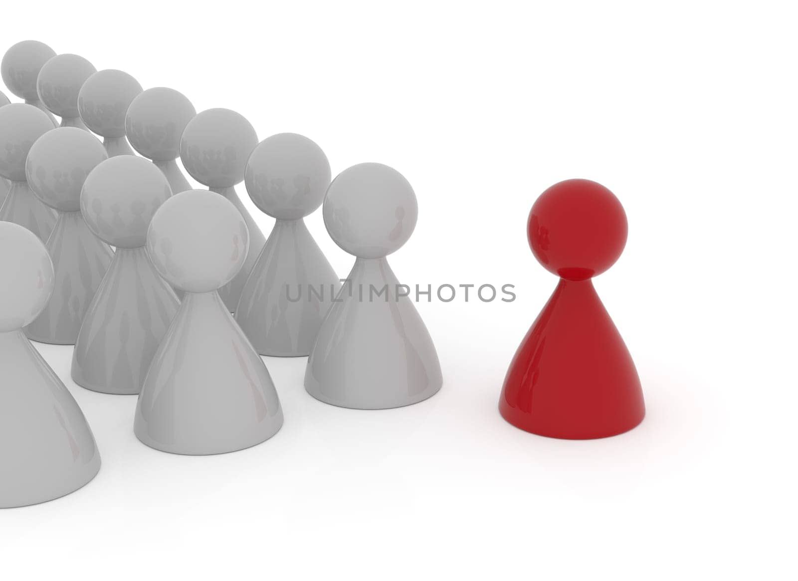 Leadership business concept on a white background, 3d rendering