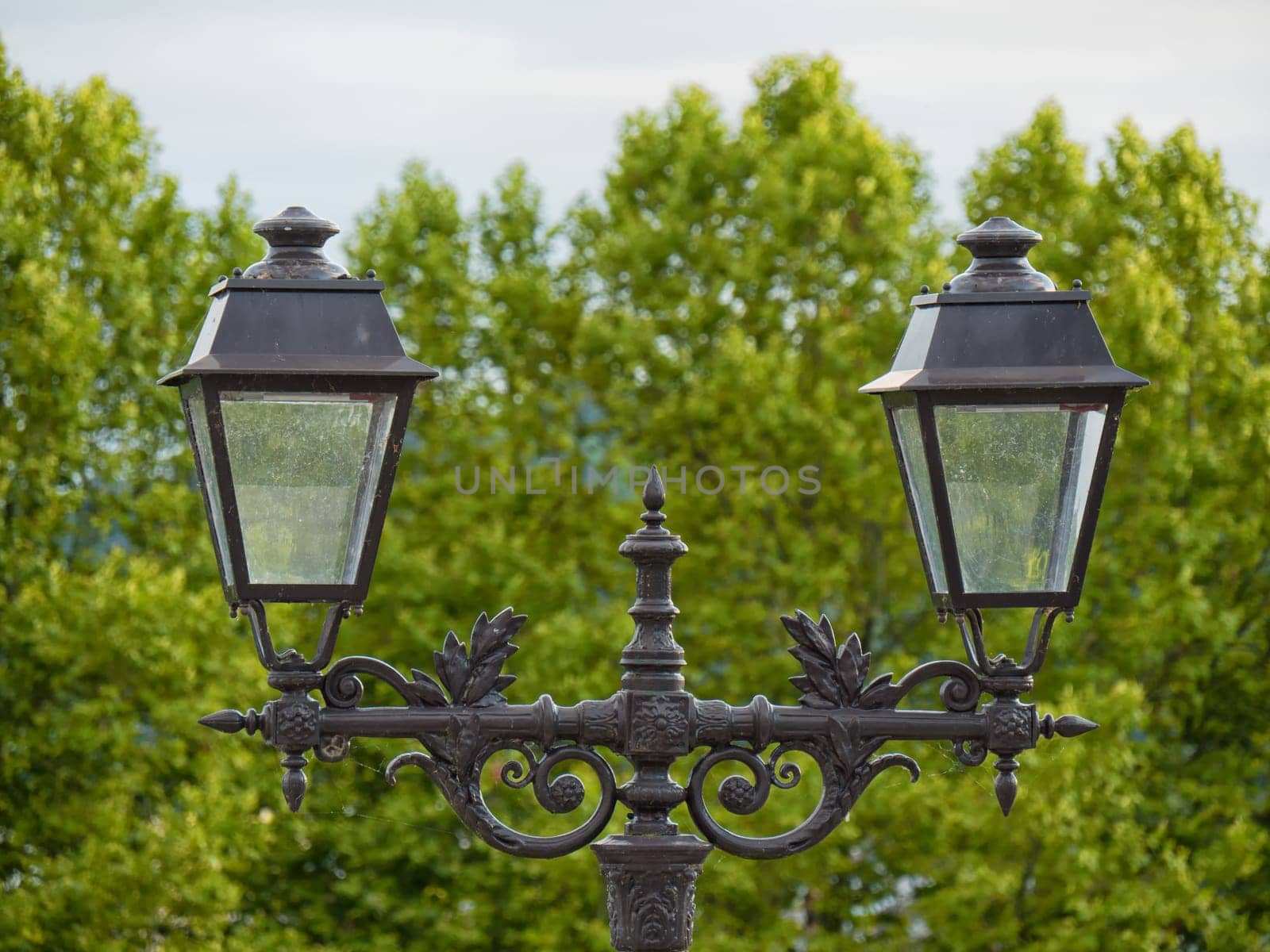 a vintage streetlights in Pau city, France