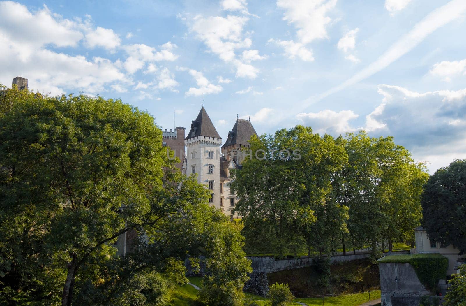 a Pau castle view with trees