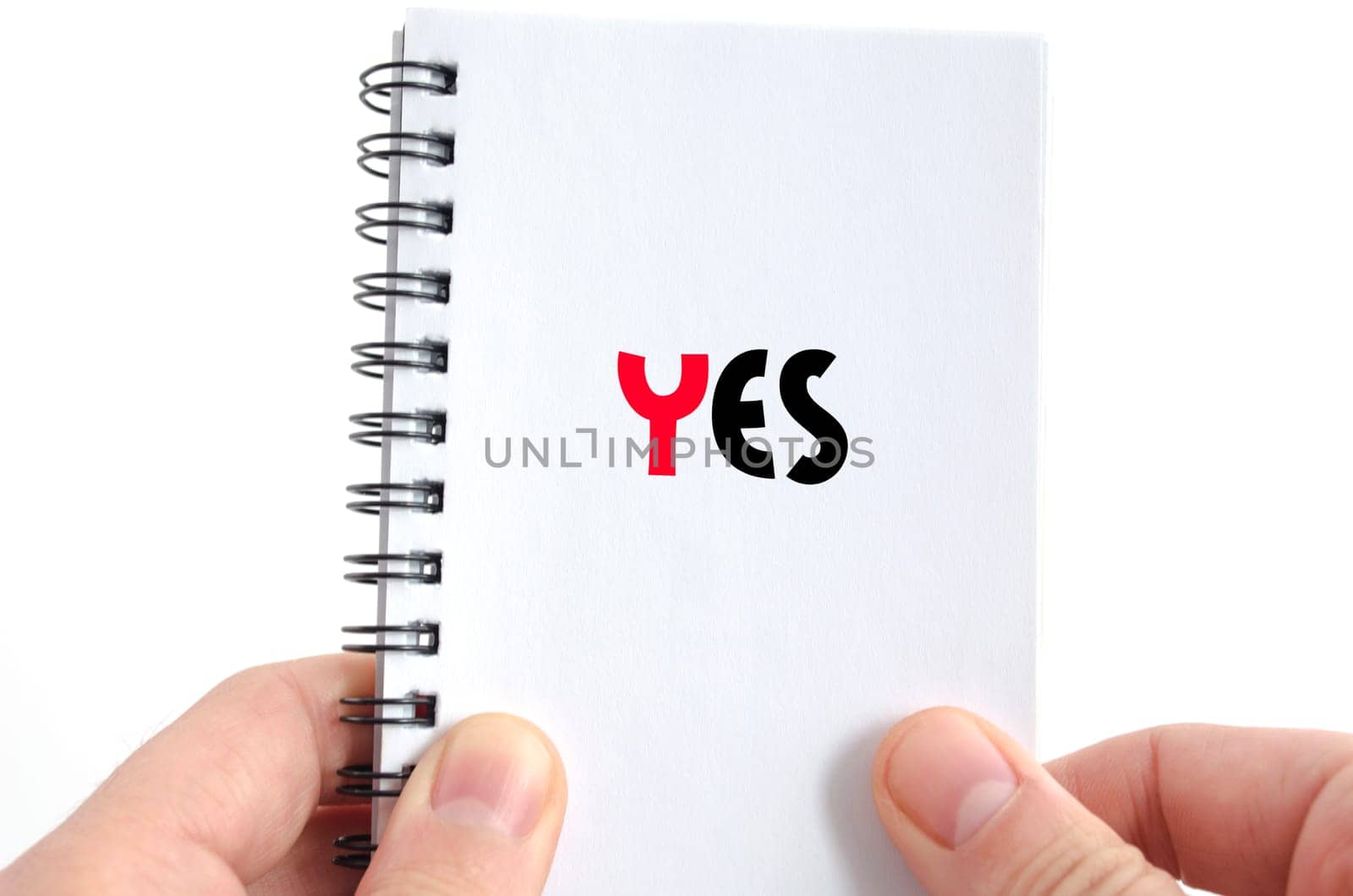 Yes text concept isolated over white background