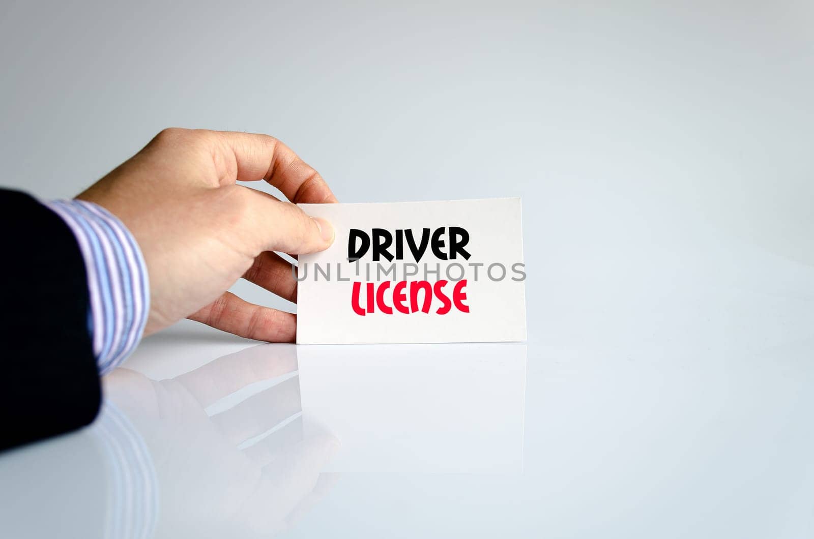 Driver license text concept isolated over white background