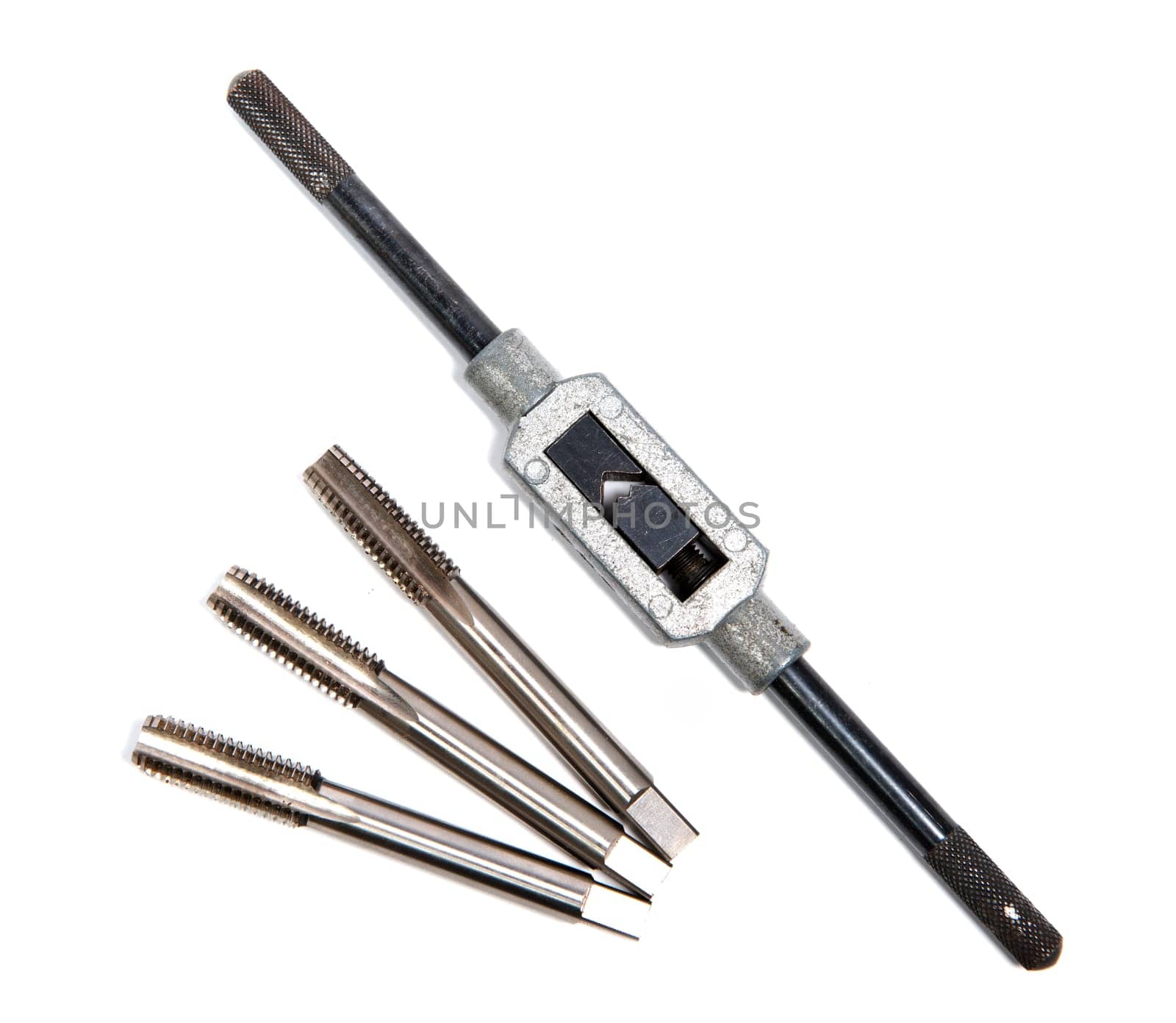 screw taps on the white background
