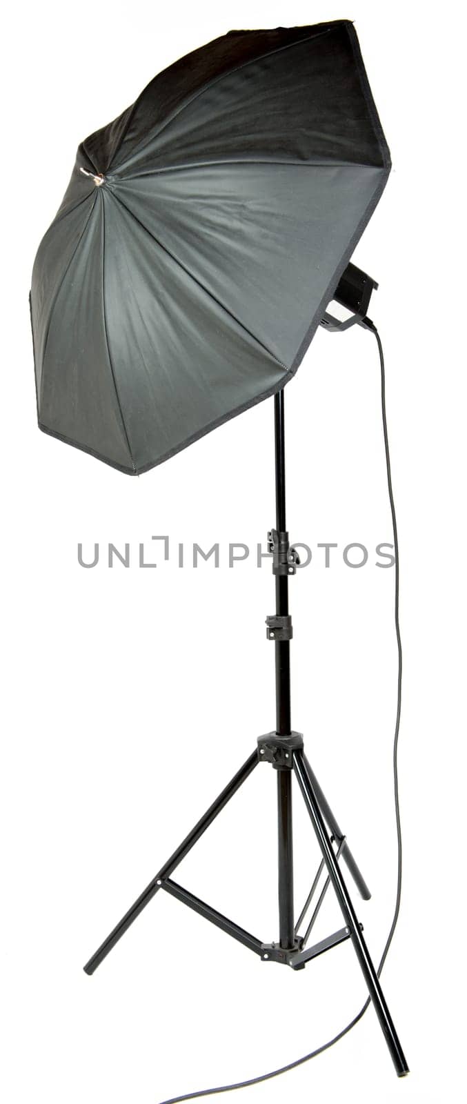 Umbrella photographer on the white background
