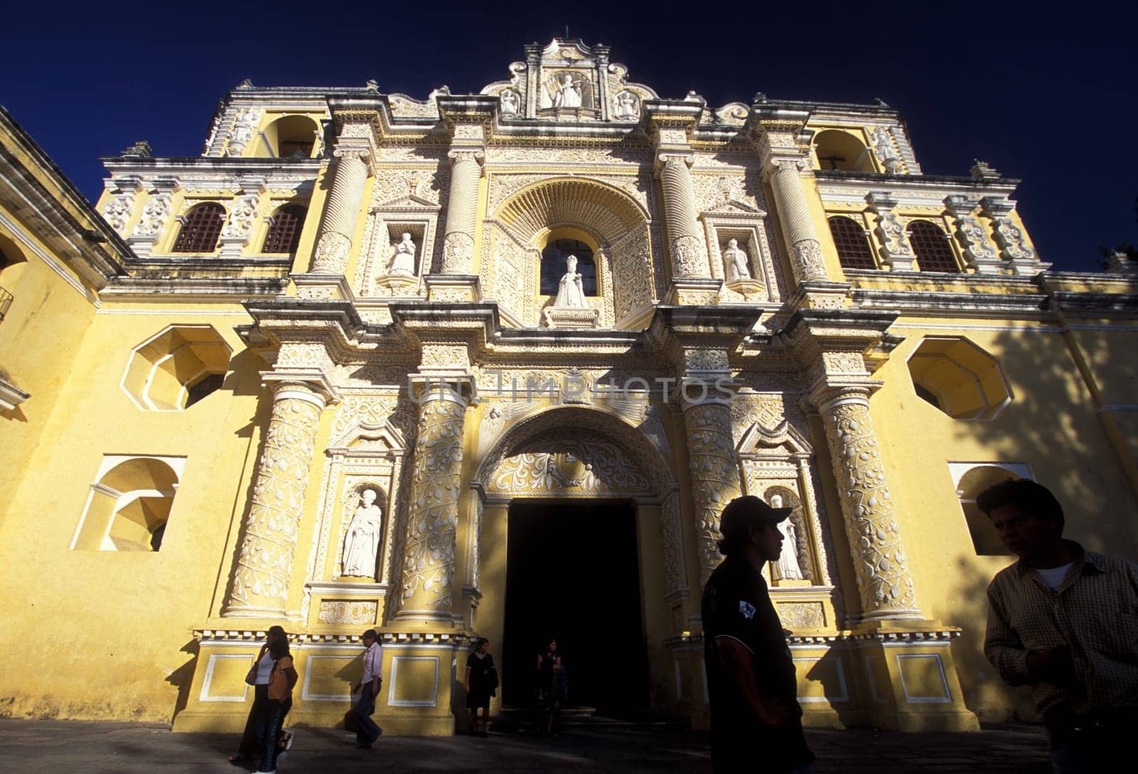 the church senora de la nerced in the old town in the city of Antigua in Guatemala in central America.
