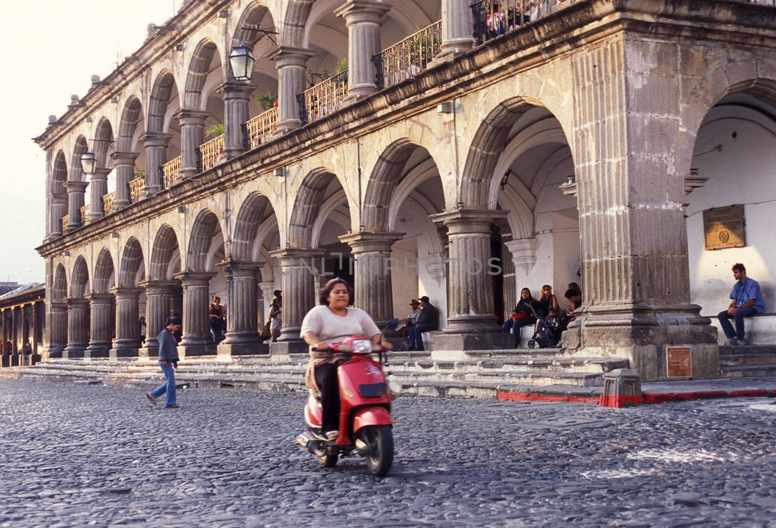 the main square in the old town in the city of Antigua in Guatemala in central America.