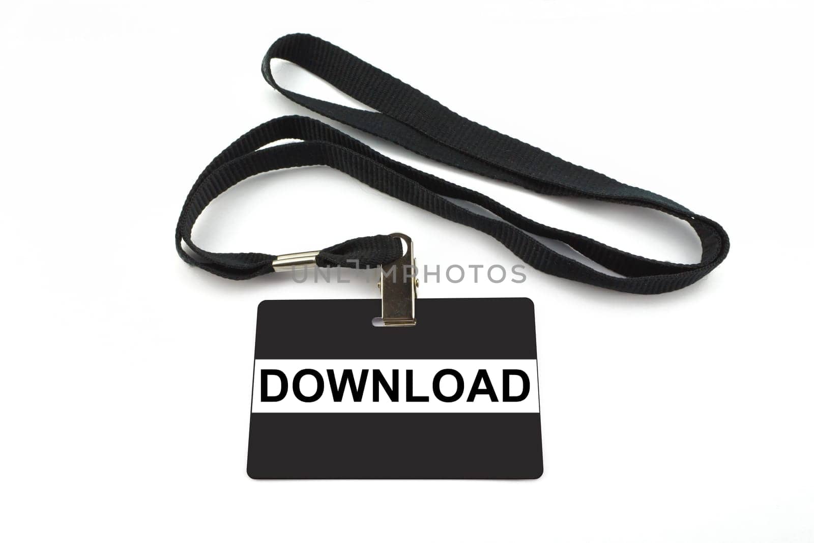 download badge with strip isolated on white background