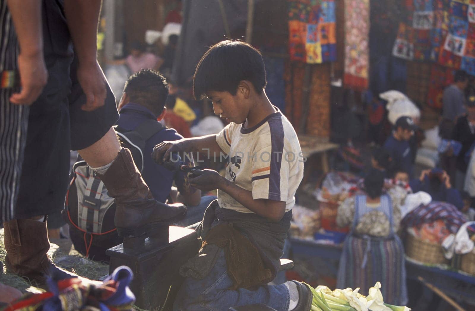 People in traditional clotes in the Village of Chichi or Chichicastenango in Guatemala in Central America.