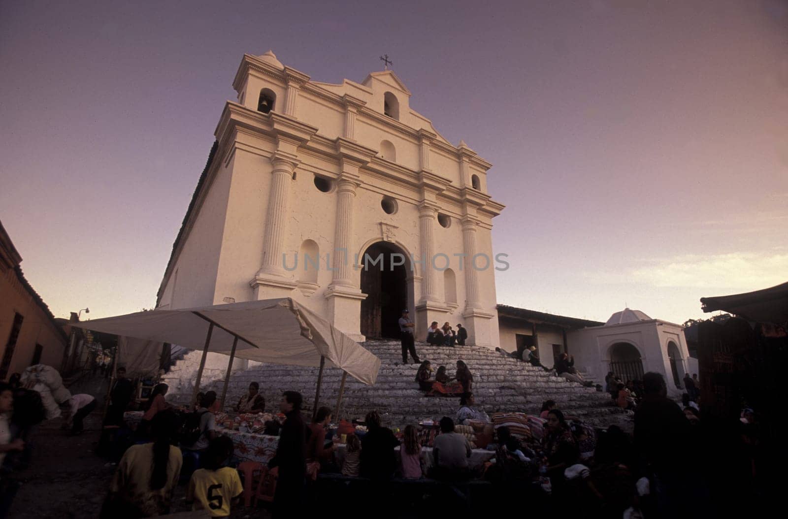 People in traditional clotes in the Village of Chichi or Chichicastenango in Guatemala in Central America.