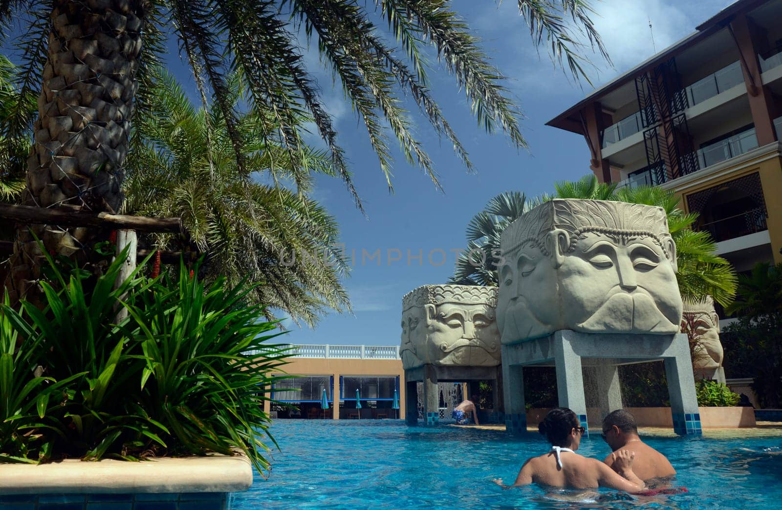 the Hotel Pool of the Rawai Palm Beach Resort in Rawai on the Rawai Beach on the Phuket Island in the south of Thailand in Southeastasia...