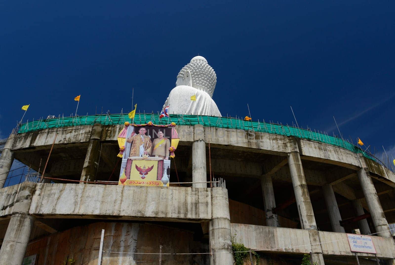 the big Buddha at the Wat Chalong on the Phuket Island in the south of Thailand in Southeastasia...