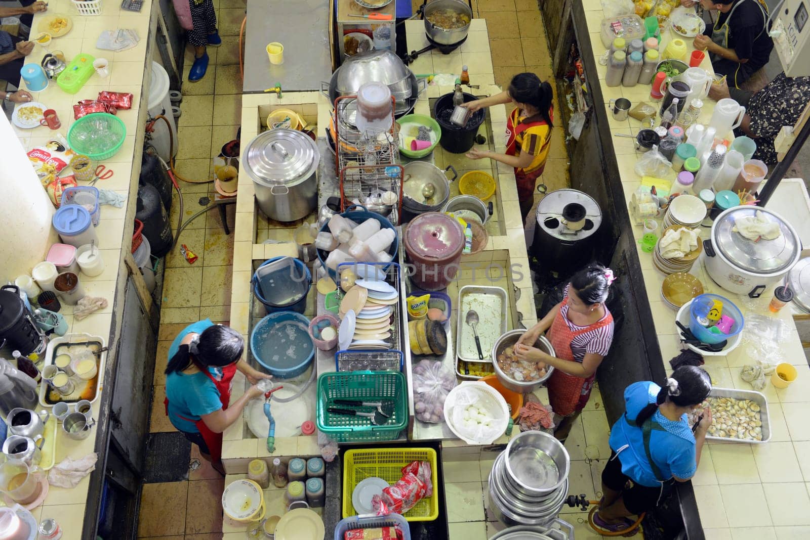 a reataurant at the day Market in the city of Phuket on the Phuket Island in the south of Thailand in Southeastasia...