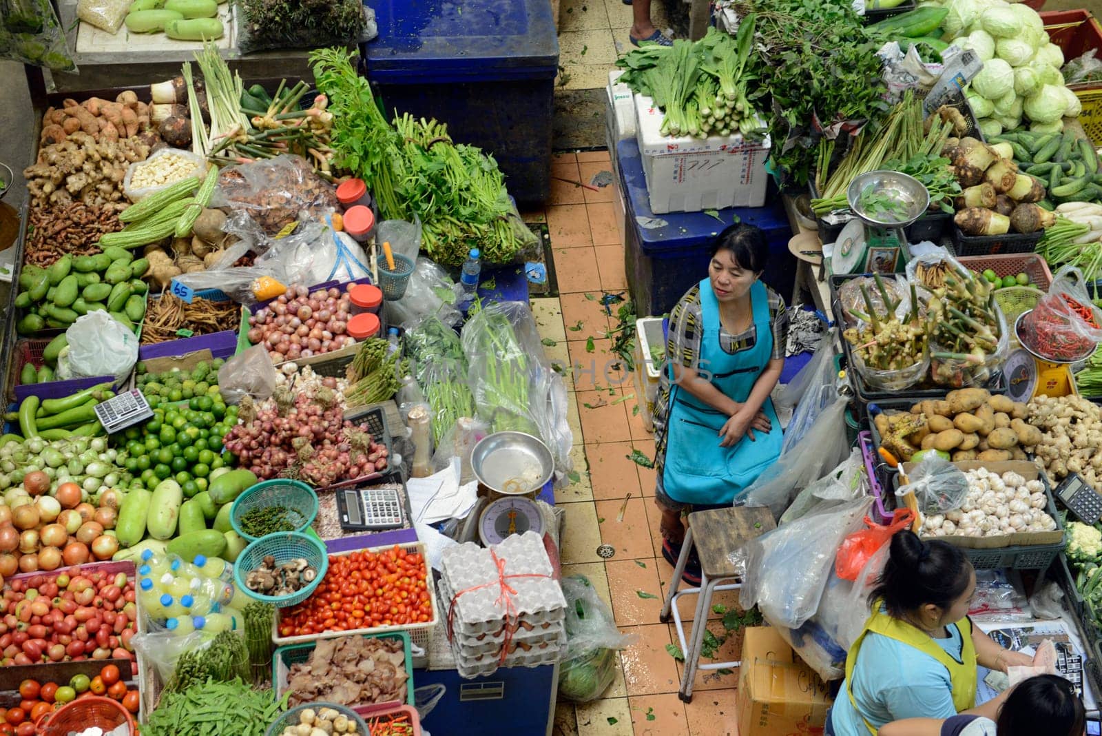 fegetable at the day Market in the city of Phuket on the Phuket Island in the south of Thailand in Southeastasia...