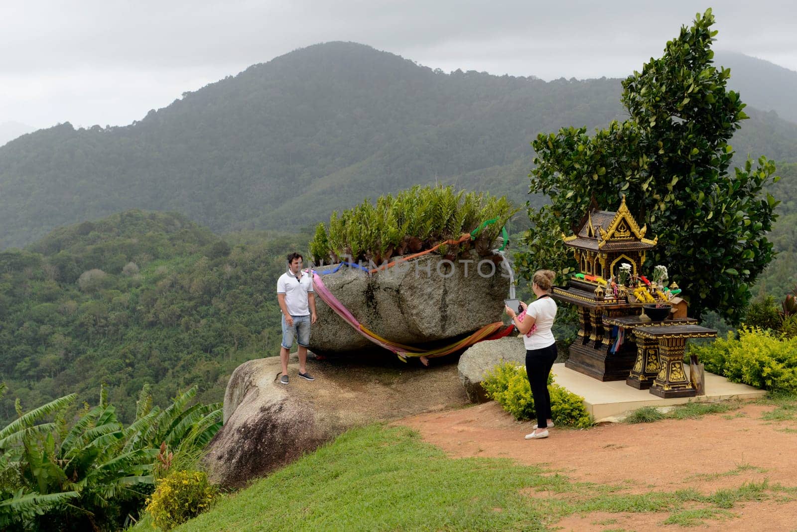 a mountain temple near the rawai beach in the south on the Phuket Island in the south of Thailand in Southeastasia...