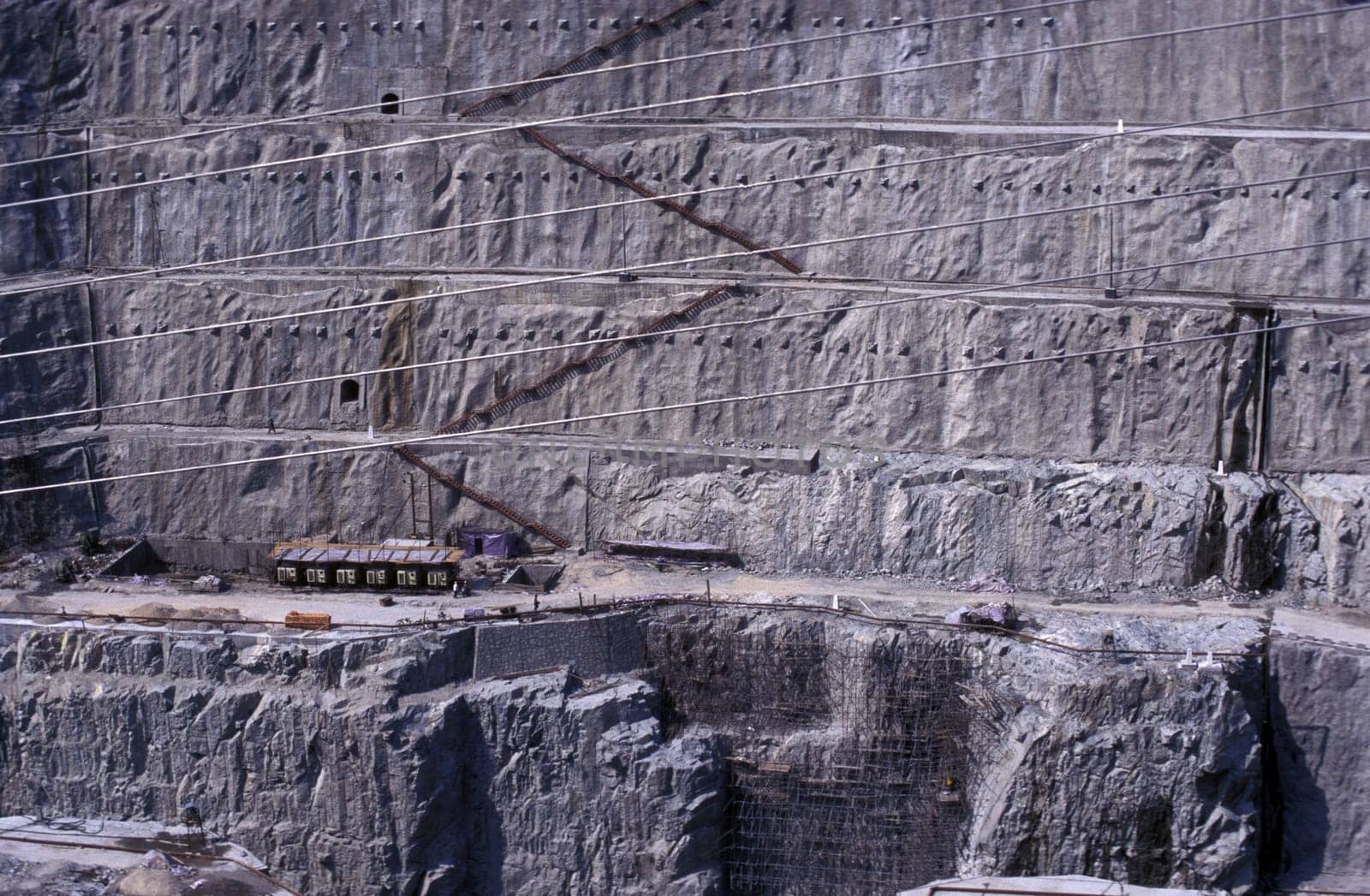 the constructions work at the three gorges dam project on the yangzi river in the province of hubei in china.
