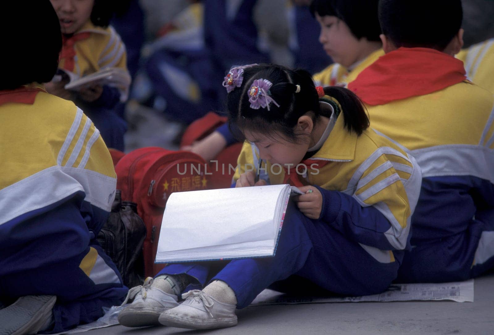 childern of a school holyday in the city of Chongqing in the province of Sichuan in china in east asia.