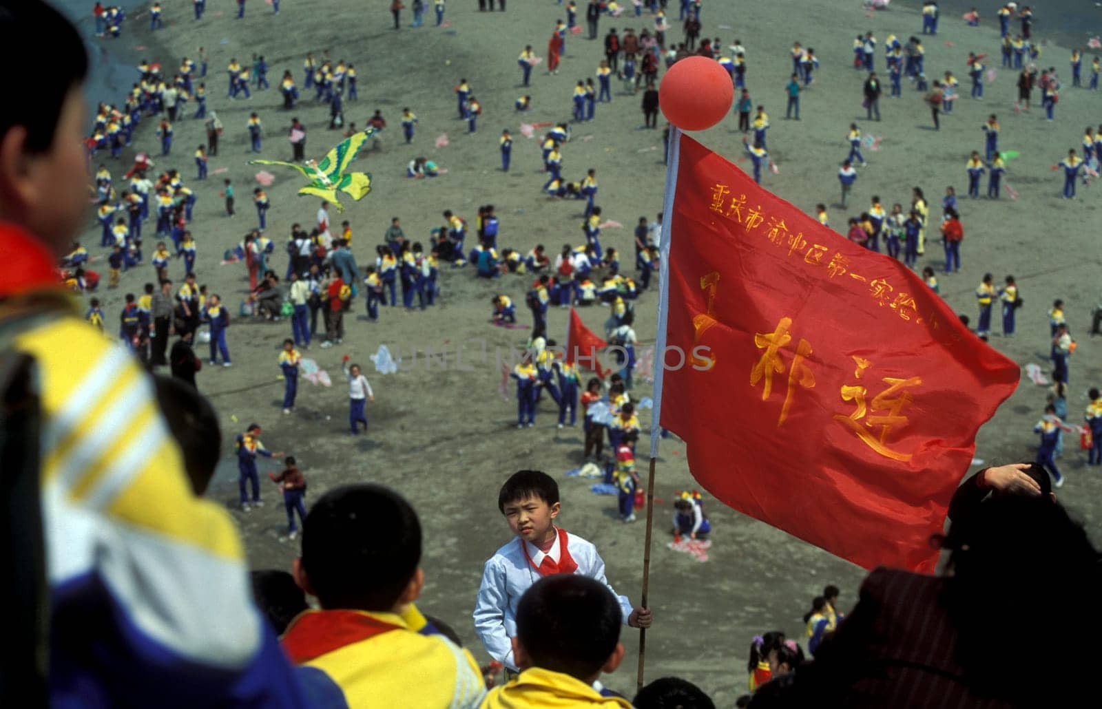 childern of a school holyday in the city of Chongqing in the province of Sichuan in china in east asia.