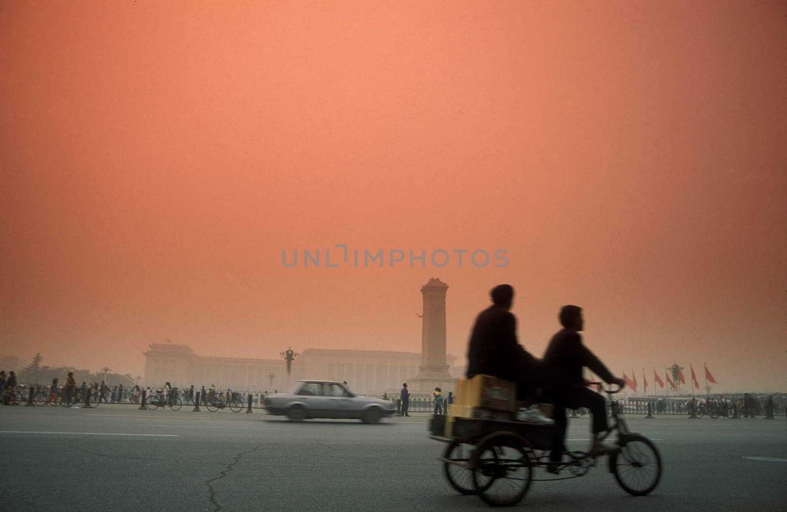 the tiananmen square in the city of beijing in the east of china in east asia.